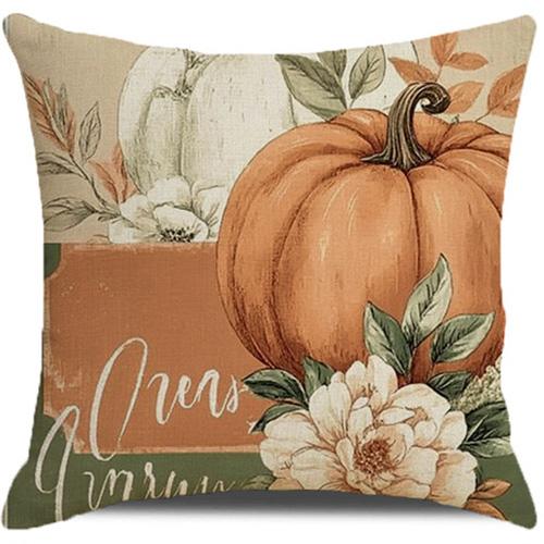 Thanksgiving Harvest Festival Throw Pillow Cover With Floral Pattern For Fall Thanksgiving Decor Living Room Bedroom