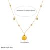 DIEYURO 316L Stainless Steel Golden Zircon Sun Flower Shell Pendant Necklace Lady New Fashion Neck Chain Jewelry Party Gift