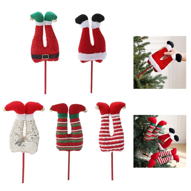 Festival Fabric Leg Ornament Christmas Tree Top Decorations For Holiday Party Floral Arrangements Outdoor Garden Display