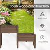 Raised Garden Bed with 3 Planter Box Elevated Wooden Plant Stand with Drainage Holes for Vegetables Herb and Flowers Coffee