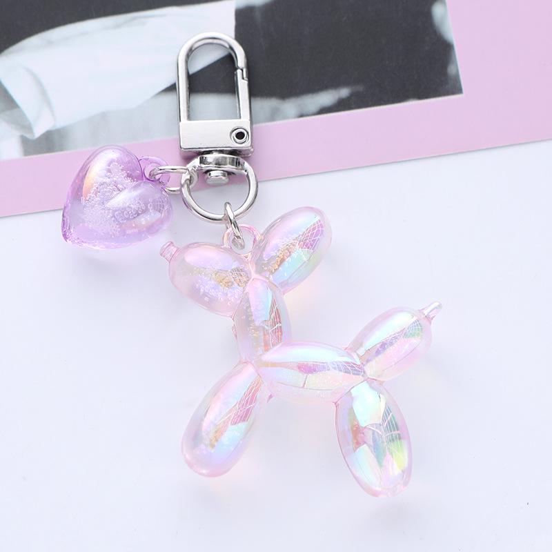 Adorable Balloon Dog Pendant Earphone Case with Heart Keychain - Fashionable and Versatile Accessory
