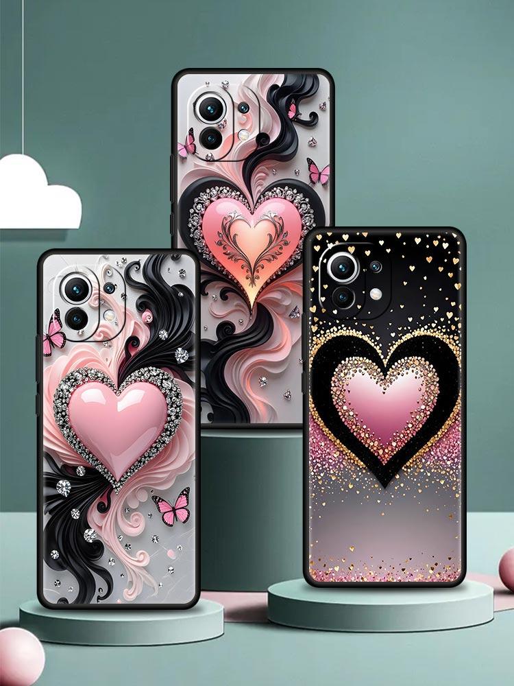 Colored Love Heart Printed Phone Case Cover for Xiaomi Mi 17 15 14 13 12 11 Ultra 15T 14T 13T 12T 11T Pro Lite 5G Soft TPU Shell