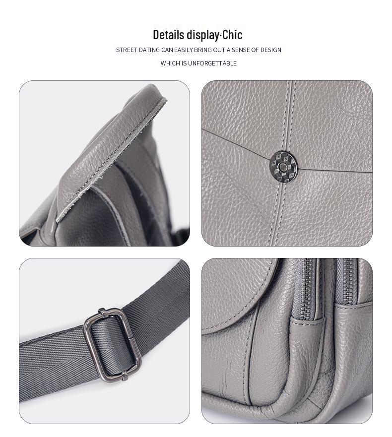 Solid Genuine Leather Women's Backpack: Fashionable, Casual, Lightweight, Multifunctional for Commuting and Travel