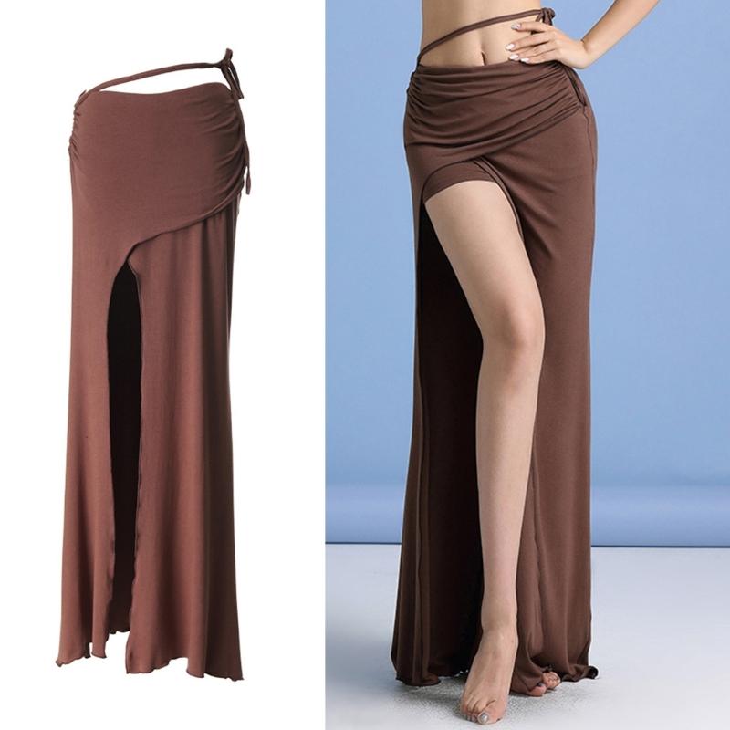 Elegant High Waist Belly Dance Skirt With Side Slit Soft Comfortable Fabric For Women Practice And Performances