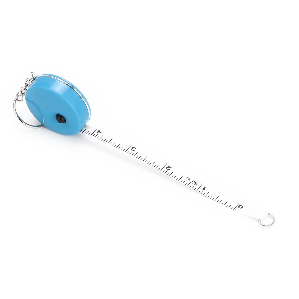 Soft Tape Measure Mini Colored Keychain Shape Retractable Ruler for Fabric Sewing Tailor Cloth KnittingBlue