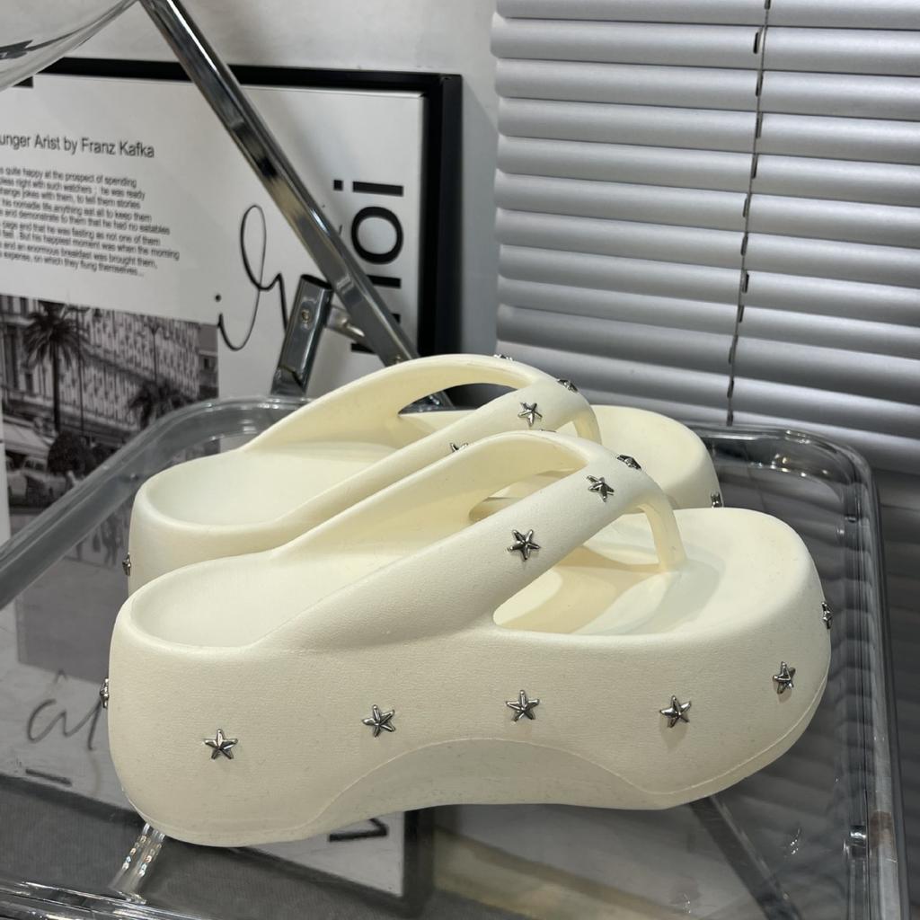 Fashion Summer Wedge Platform Flip Flops Thick Soles 7CM High Heels Beach Shoes Punk Slippers Women Opened Toe Sandals Chaussures Femme