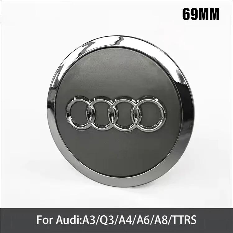 2026 4Pcs/pack 69mm Cap Hub Covers Badge Wheel Center Car Styling for 4HGUE A3 A4 A5 A6 A7 A8 TT V8 RS3 RS5 Q3 Q5 Q7 TT Wheel Hubcap