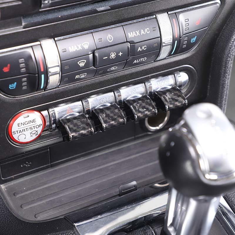 Botão de navegação de controle central de carro/botão de partida adesivos decorativos de capa adequados para Ford Mustang 2015 Up ABS acessórios interiores