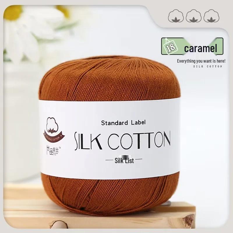 Spring/Summer No. 6 Lace DIY Knitting Silk Cotton Yarn - Skin-Friendly, Non-Pilling, Medium-Fine Crochet Pure Cotton