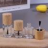 Cylindrical Glass Nail Oil Bottles with Solid Wood and Bamboo Caps – Available In 5ml, 10ml, and 15ml Capacities