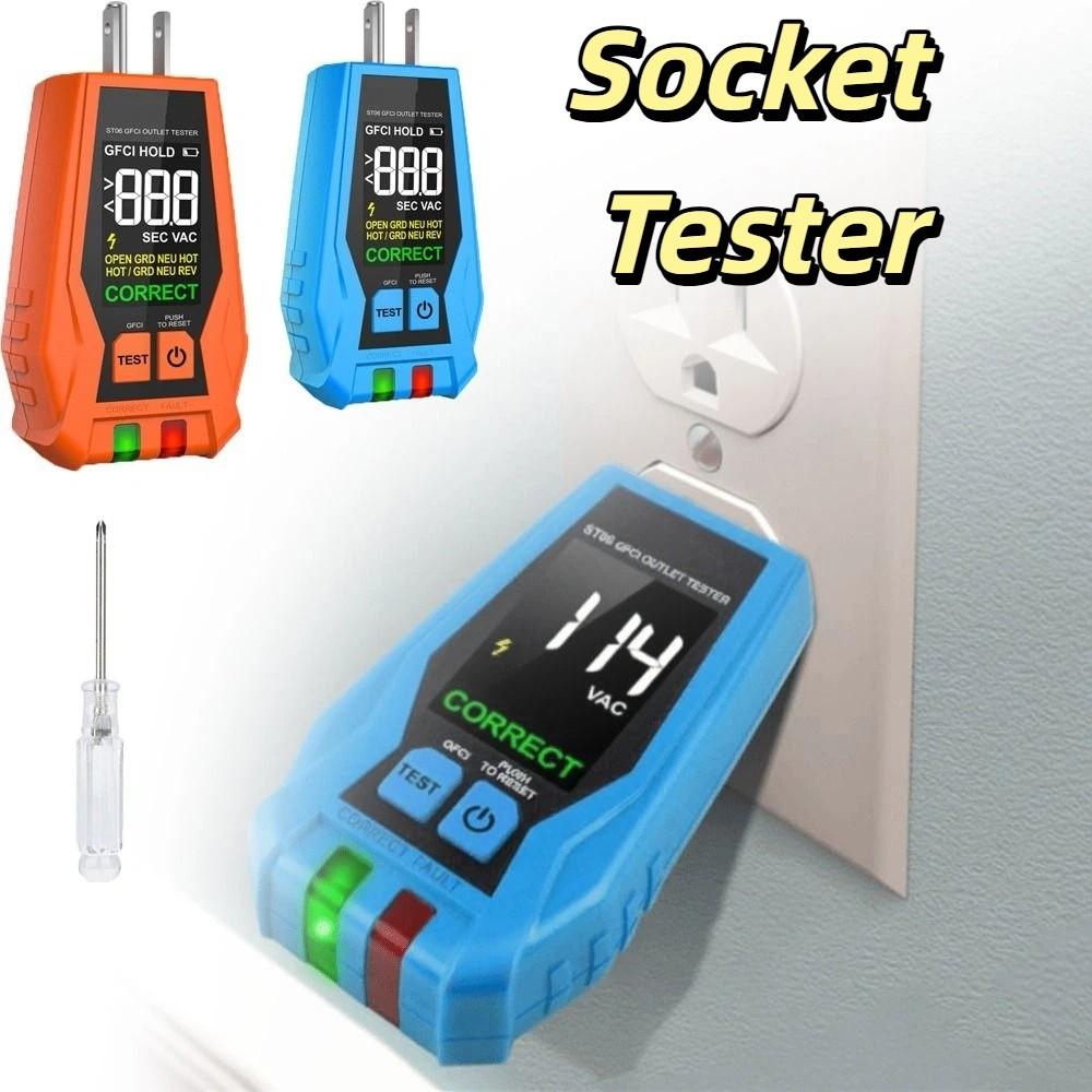 Color Screen Outlet Tester LCD Display Receptacle Tester GFCI Tester  Standard Electrical Outlet