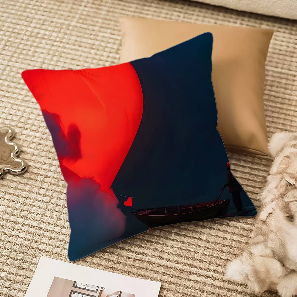 Creative Heart Stealing Theme Pillow Case Anti-dustmite Invisible Zipper Sofa Bed
