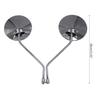 Silver Long Stem Round Motorcycle Mirror Universal for Motorbike