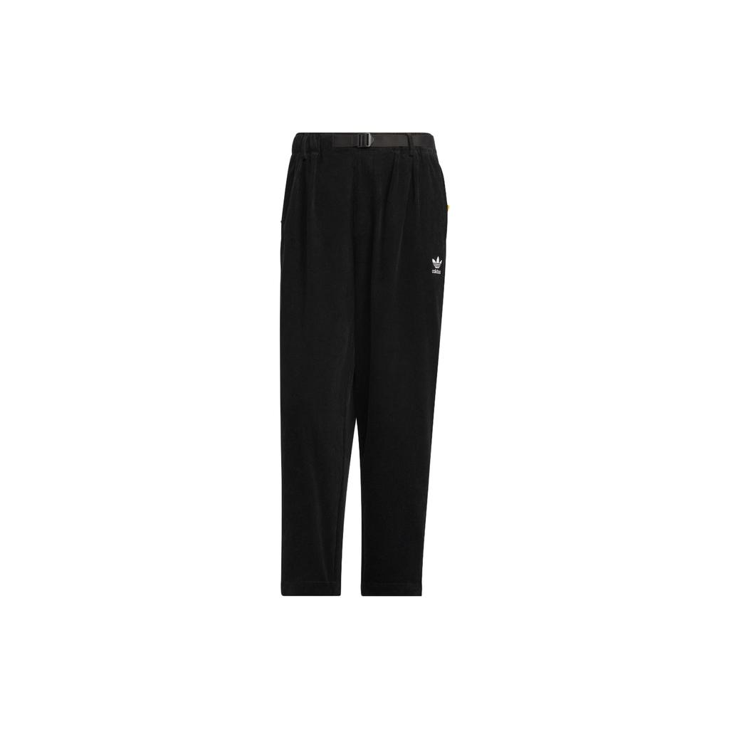 Adidas Originals Solid Color Logo Loose Weave Track Pants Men Bottoms Black IN0991