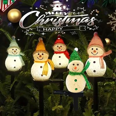 Christmas Decorations Light Solar Light Snowman Christmas Outdoor Solar Powered Stakes Lights For Corridor Patio Lawn Decoration