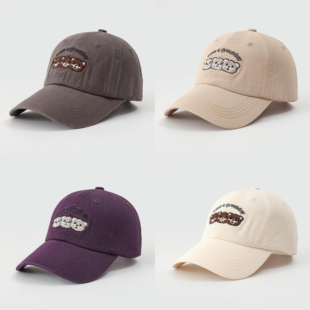 New Cartoon Bear Embroidered Baseball Cap With Sun Protection For Spring And Summer Wear