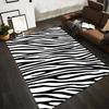 Modern Zebra Stripe Pattern Area Rug, Black and White Decor Carpet Suitable for Use As an Anti-slip for Living Room Bedroom Sofas