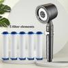 Soffione Doccia ad Alta Pressione a 5 Modalità Risparmio Idrico Filtro Portatile Manuale con Elementi Filtranti Arresto a un Pulsante Set di Accessori per Bagno