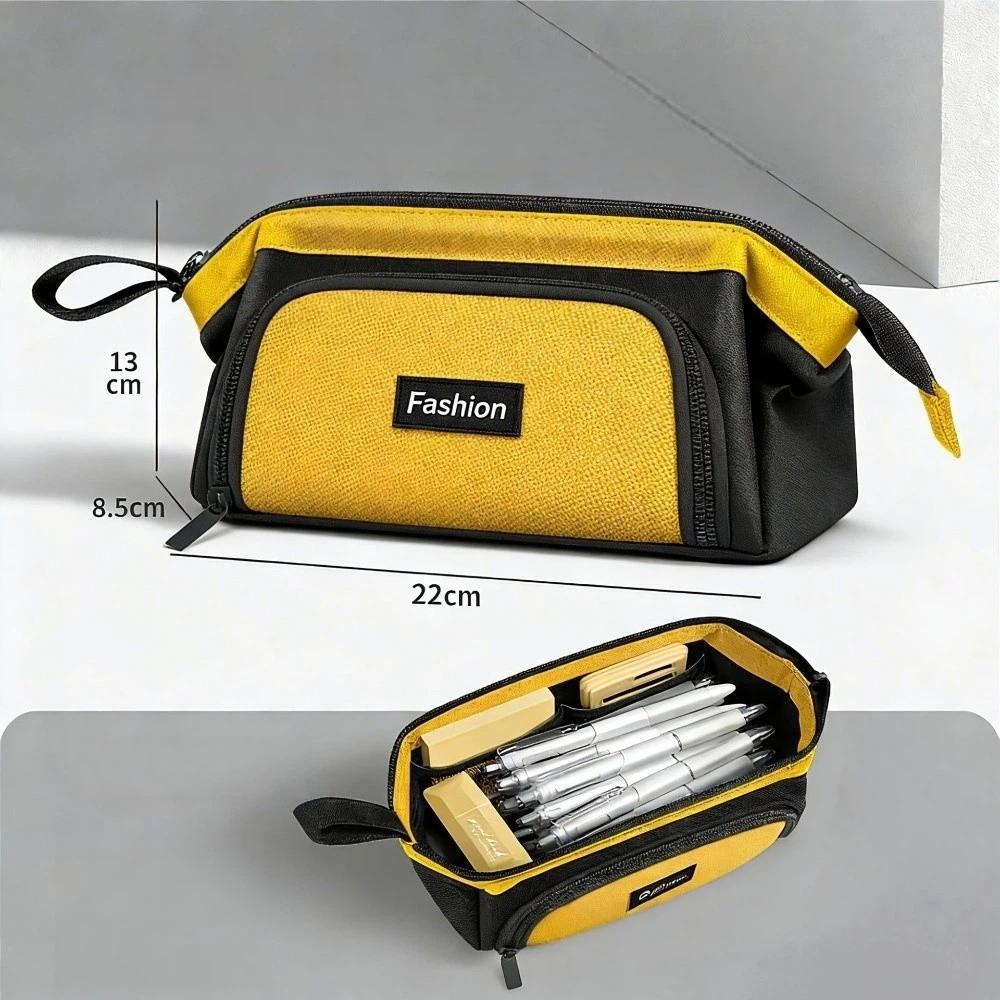 

New Stand Up Design Pencil Bag Oxford Cloth Waterproof Pencil Case Large Capacity Multi-Layer Pen Storage Bag School Supplies жёлтый