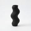 Wave-shaped Decorative Vase, Black, Minimalist Design