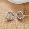 Twisted Knot Stud Earrings for Women Sparkly Interlocking Circle Earrings Minimalist Daily Fashion Jewelry