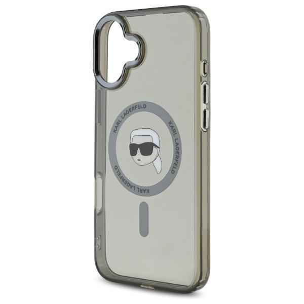 Karl Lagerfeld Klhmp16Mhlskik Iphone16 Plus 6.7 Czarny/Black Hardcase Iml Metal Karl Head Magsafe