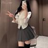Xianyi Japanischer Stil Plissee-Rock & Kurzarmhemd JK Uniform für Damen