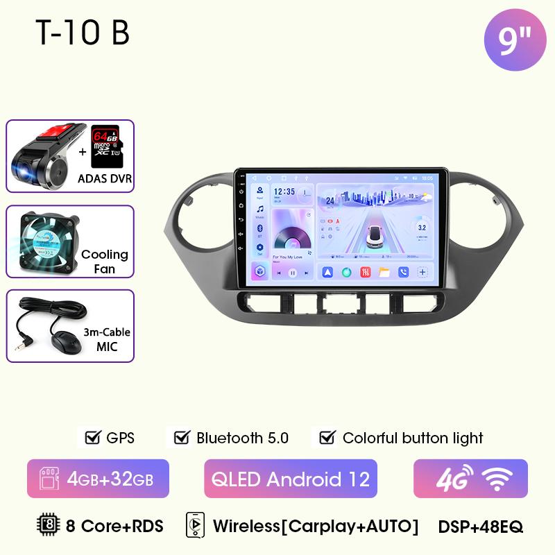 9" Car Radio For Hyundai Grand I10 I 10 2013 2014 2015 2016 2017 2018 Android12 Carplay Auto Multimidia Video Player Head Unit