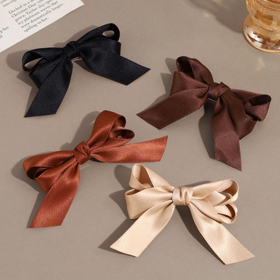 Bessrung 6pcs Small Hair Bows, Soft Satin Ribbon Bow Hair Clips for Women Teens, Non-Slip Hair Barrettes for Curly Straight Hair, Cute Bow Clips