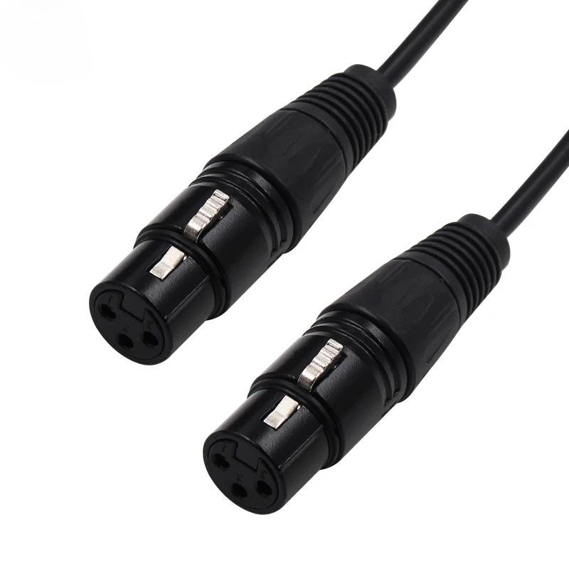 New 3-Pin XLR Male Plug to Dual Female Jack Y Splitter Mic DJ Cable Adaptor Extension For DVD Player Microphone