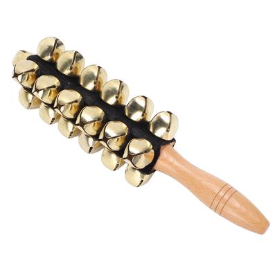 Schellenkranz Buchenholz Handheld Percussion Instrument Handglocke mit 25 Glocken für Weihnachtslieder Partys Musikausbildung