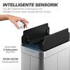 55L Sensor Bin, Large Automatic Touchless Rubbish Bin with Soft-Close Lid, Silver Tone