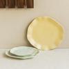 Cremefarbener Keramikteller Hochwertiger Spitzenteller Geschirr Teller Haushalt Großer Teller Restaurant Dessertteller Westlicher Teller