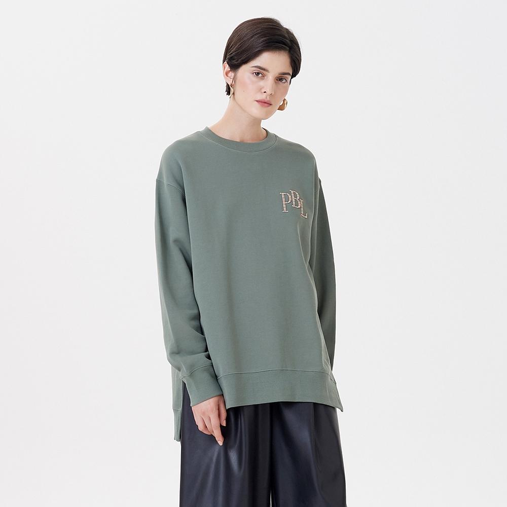 PINBLACK Unisex Slit Logo Embroidery Mtm Green