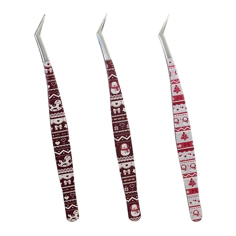 High Precision Curved Stickers Tweezers Anti-static Eyelash Curler  Miniature Scene Stickers