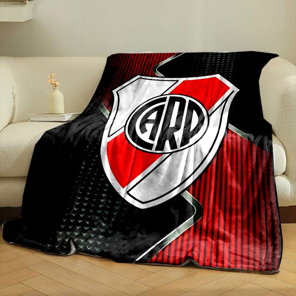 Diagonal Red and White Shield with "CARP" On Striped and Textured Background. for All Seasons Blanket Lunch Break Throw Gift