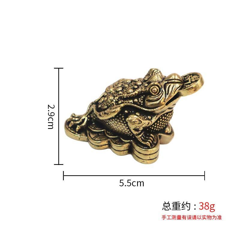 

Brass Ornament Hollow Three-Legged Golden Toad Tea Pet - Treasure Living Room Wealth-Attracting Smal