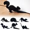 Funny 3D Printing Decorative Animal Door Stop Non-slip Anti-collision Door Stopper Black Door Bumper for Home&Office