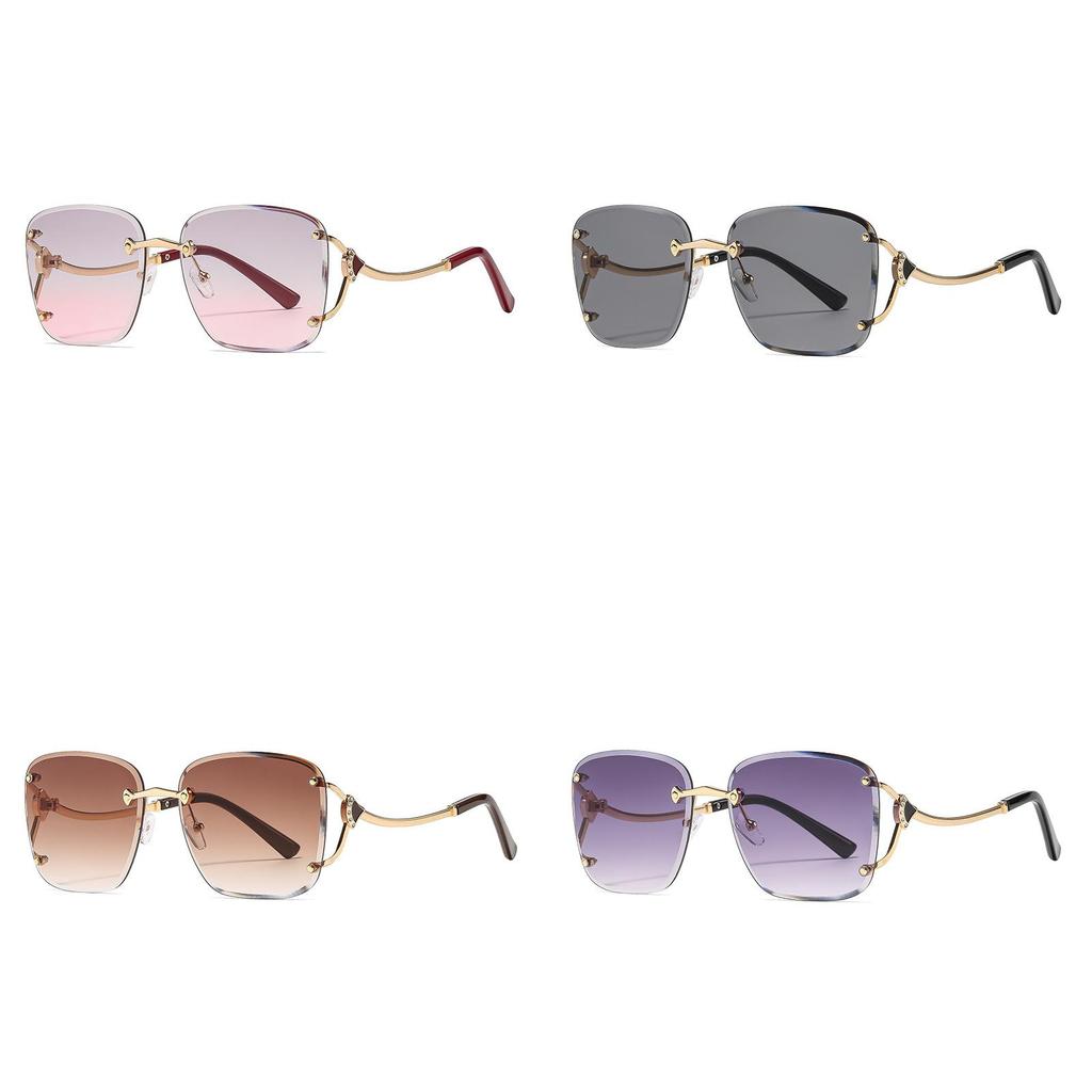 High Fashion Womens Metal Frame Square Sunglasses With Uv400 Protection For Outdoor Activities