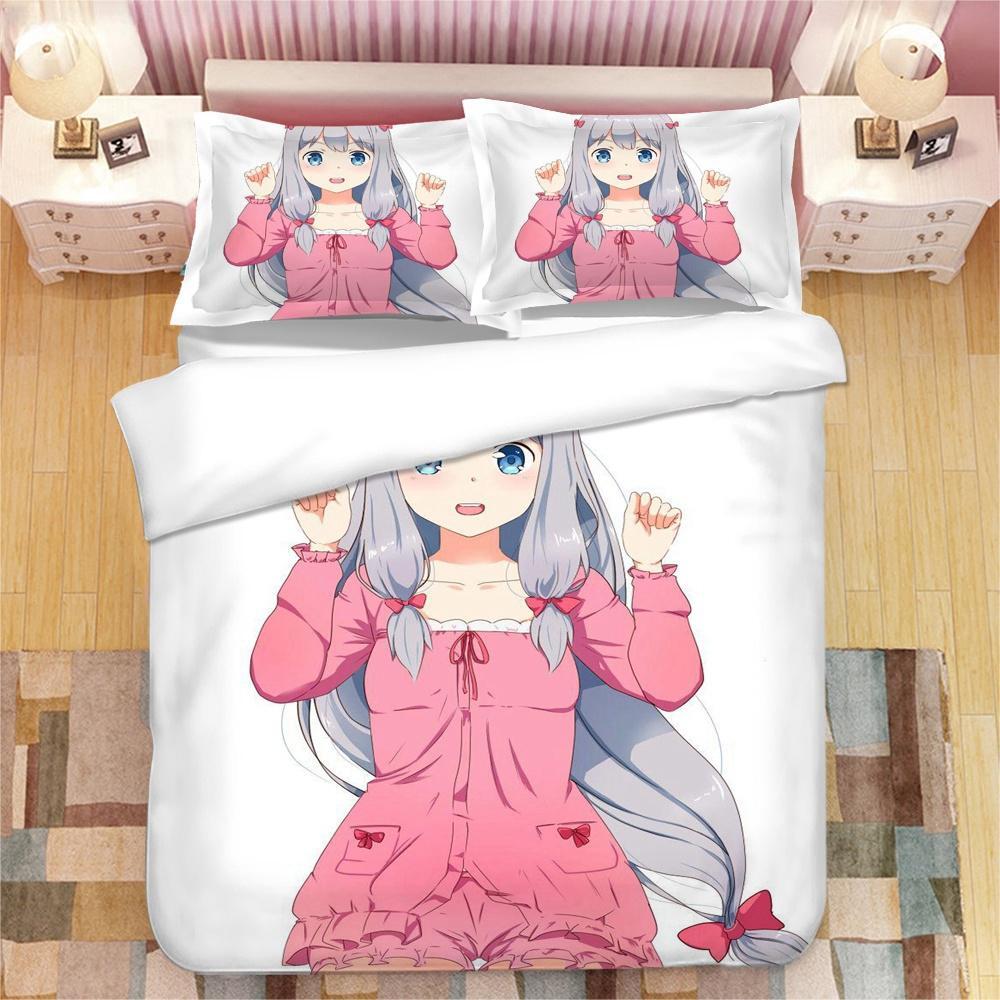 Anime Girl Izumi Sagiri 3D Printed Bedding Set King Duvet Cover Pillow Case Comforter Cover Bedclothes Bed Linens Home Textiles