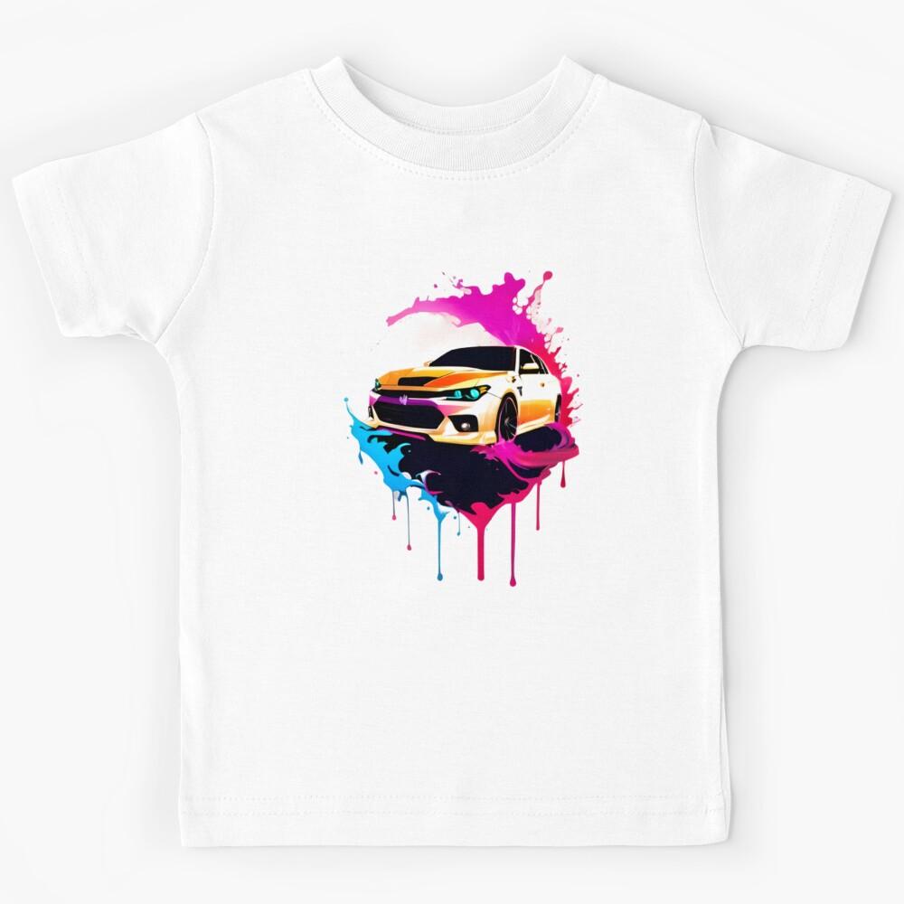 Vibrant Splash Art Concept Car Kids T-Shirt 130