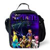 Cartoon FORTNITE Insulated Cooler Lunch Bag Cute Portable Lightweight Picnic Bag for Boys & Girls Age 5-10 Kids Daily Food Bag
