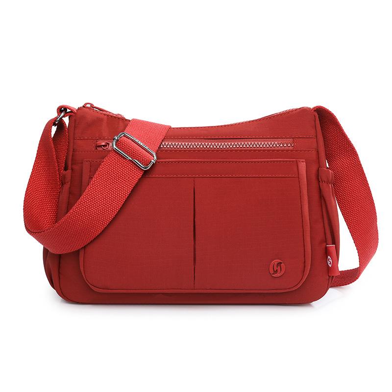 

Fashion High quality Nylon bag Women Shoulder Bag Female Handbag Ladies Crossbody bags Lightweight Girls Messenger Bag Purse S-23X13X18CM червоний