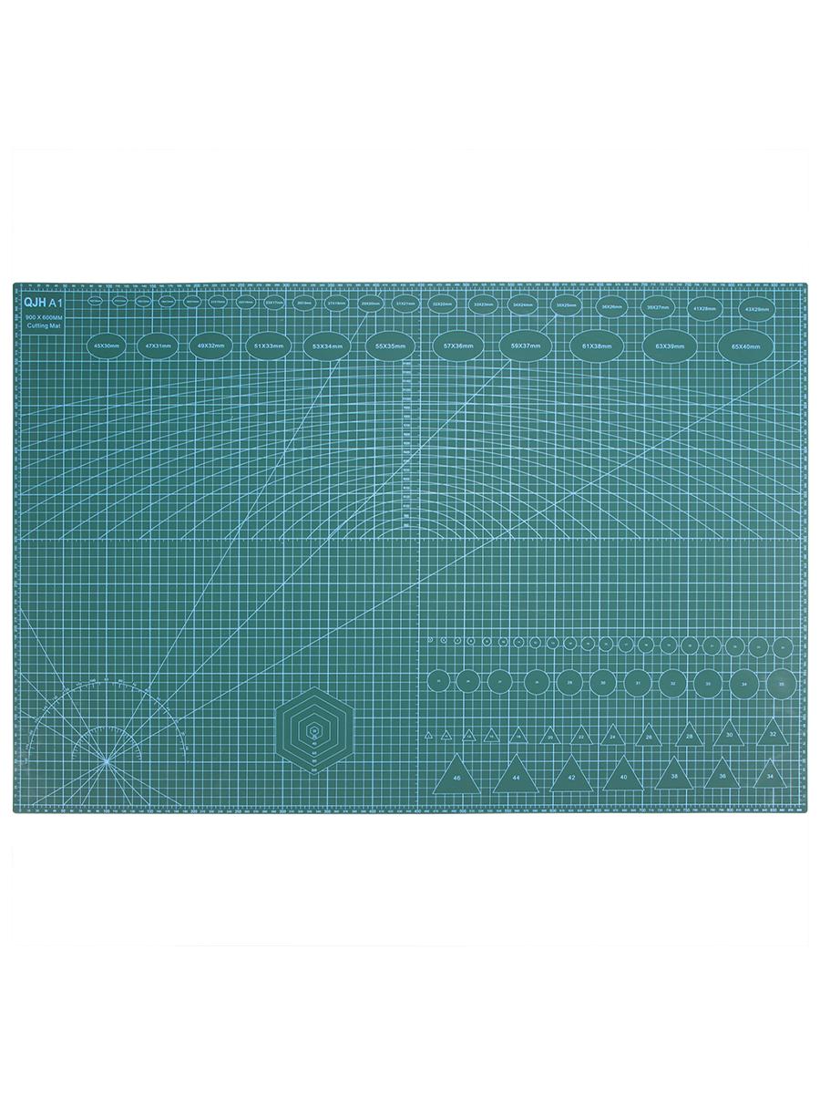 

1pc Green PVC 23.62x35.43inch A1 Cutter Plate- DIY Cutting Mat with Grid & Circle Patterns for Sewing, Faux Leather Crafting зелёный