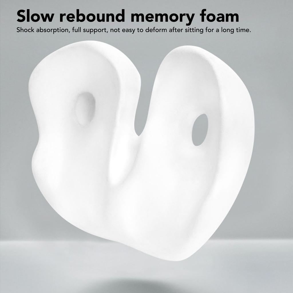 Memory Foam Seat Cushion W Shaped Support High Density Breathable Adjustable Office Chair Cushion Dark Gray