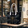 Vintage Dragonfly Print Casual Portable Shoulder Tote Bag for Daily Shopping