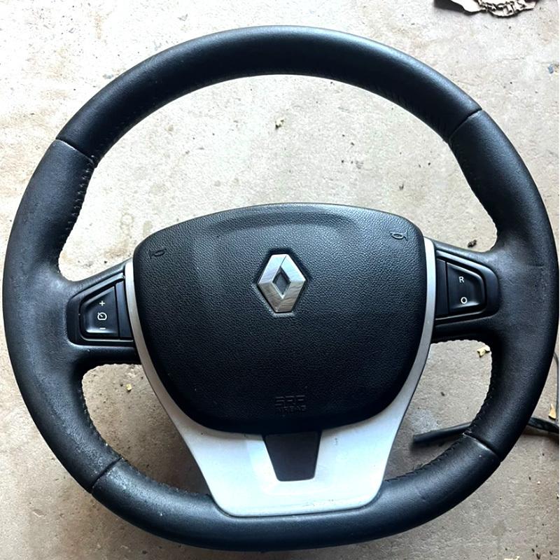 For Renault Laguna 3 2007-2012 Renault Zoe 2016 ized Black Leather Hand Stitched Non-slip Steering Wheel Cover Interior