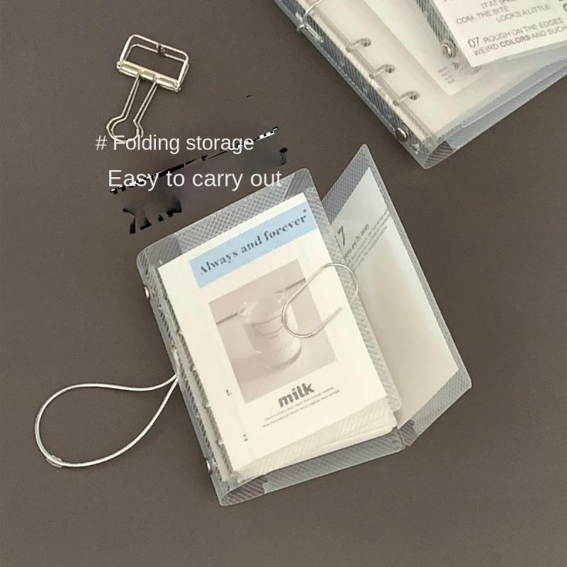 M5 A6 Diagonal Pp Three Fold Pp Loose Notebook Cover Mini Portable Sticker Small Card Po Storage Ledger