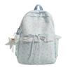Schoolbag Milky White Floral Backpack Female Ins Niche Schoolbag Female Lace Backpack Junior High School Versatile Commuter Backpack