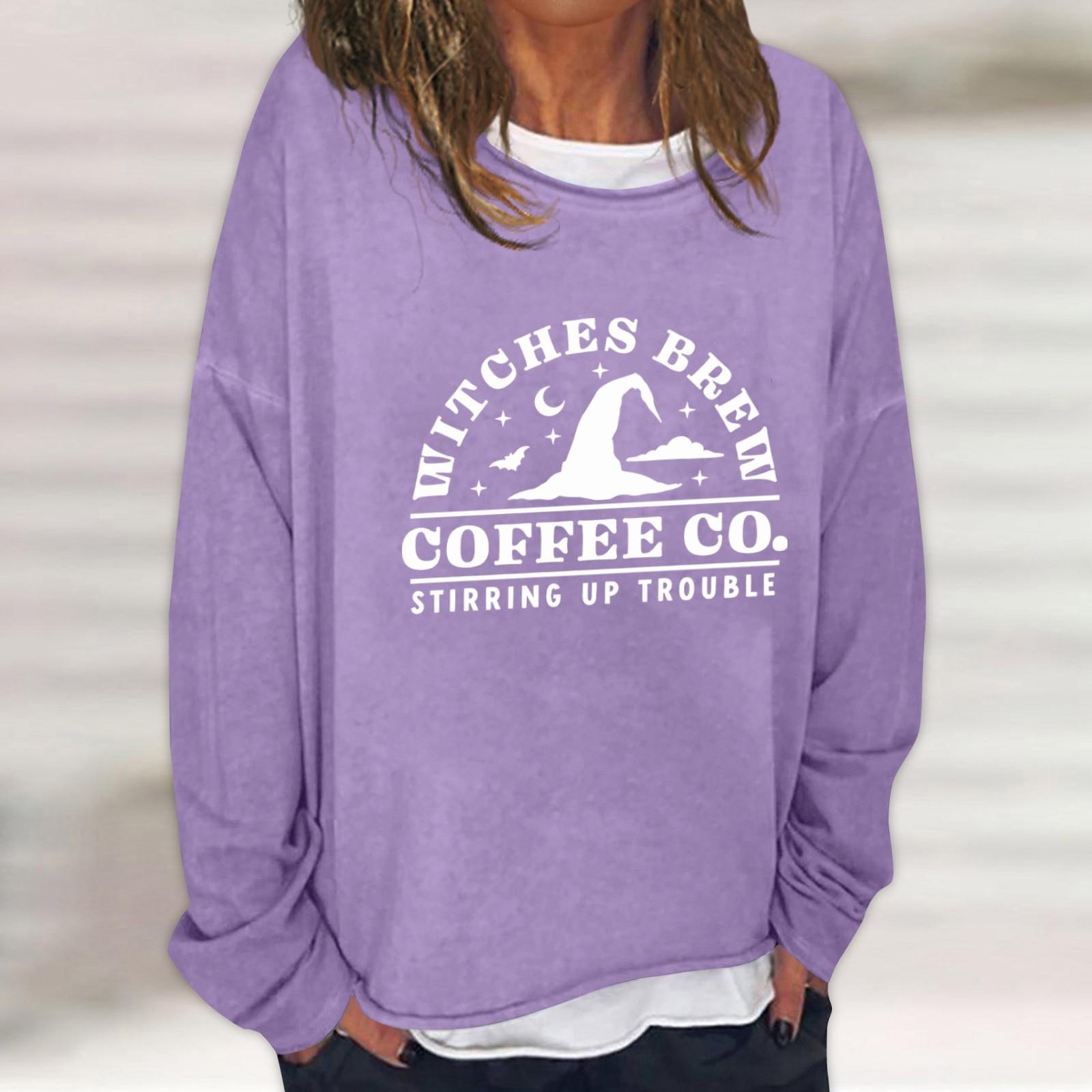 Женская повседневная модная винтажная толстовка с длинным рукавом и круглым вырезом — фото 5